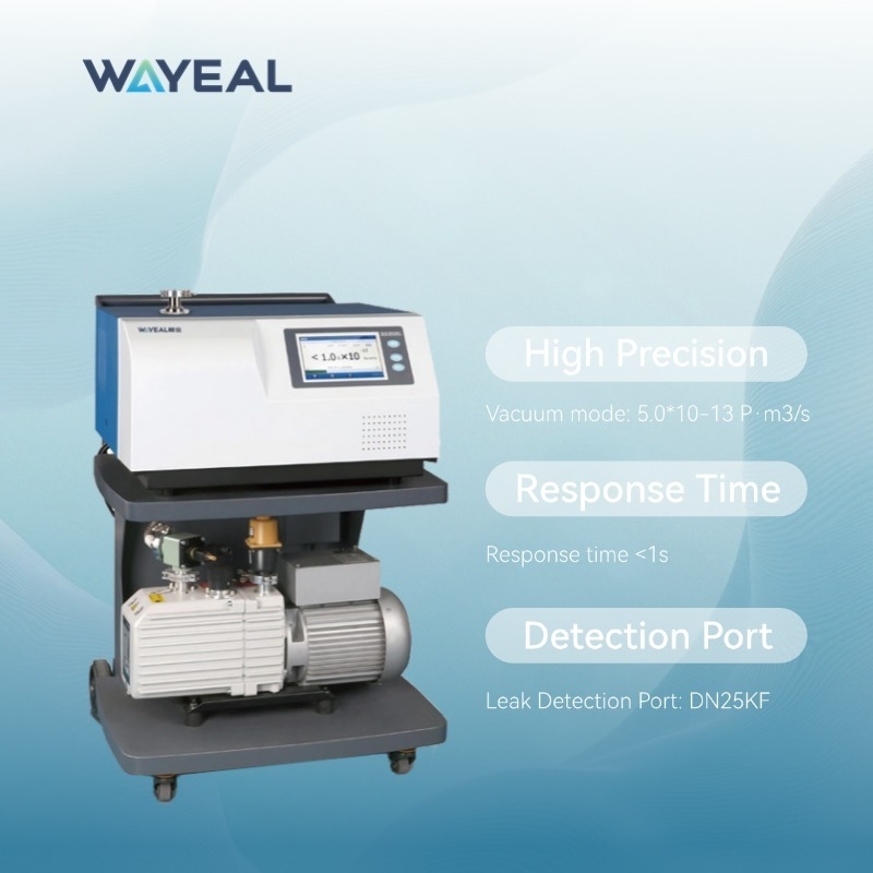 Detector de fugas de helio de 1500 Pa con tiempo de respuesta, fuente de iones doble e interfaz multilingüe